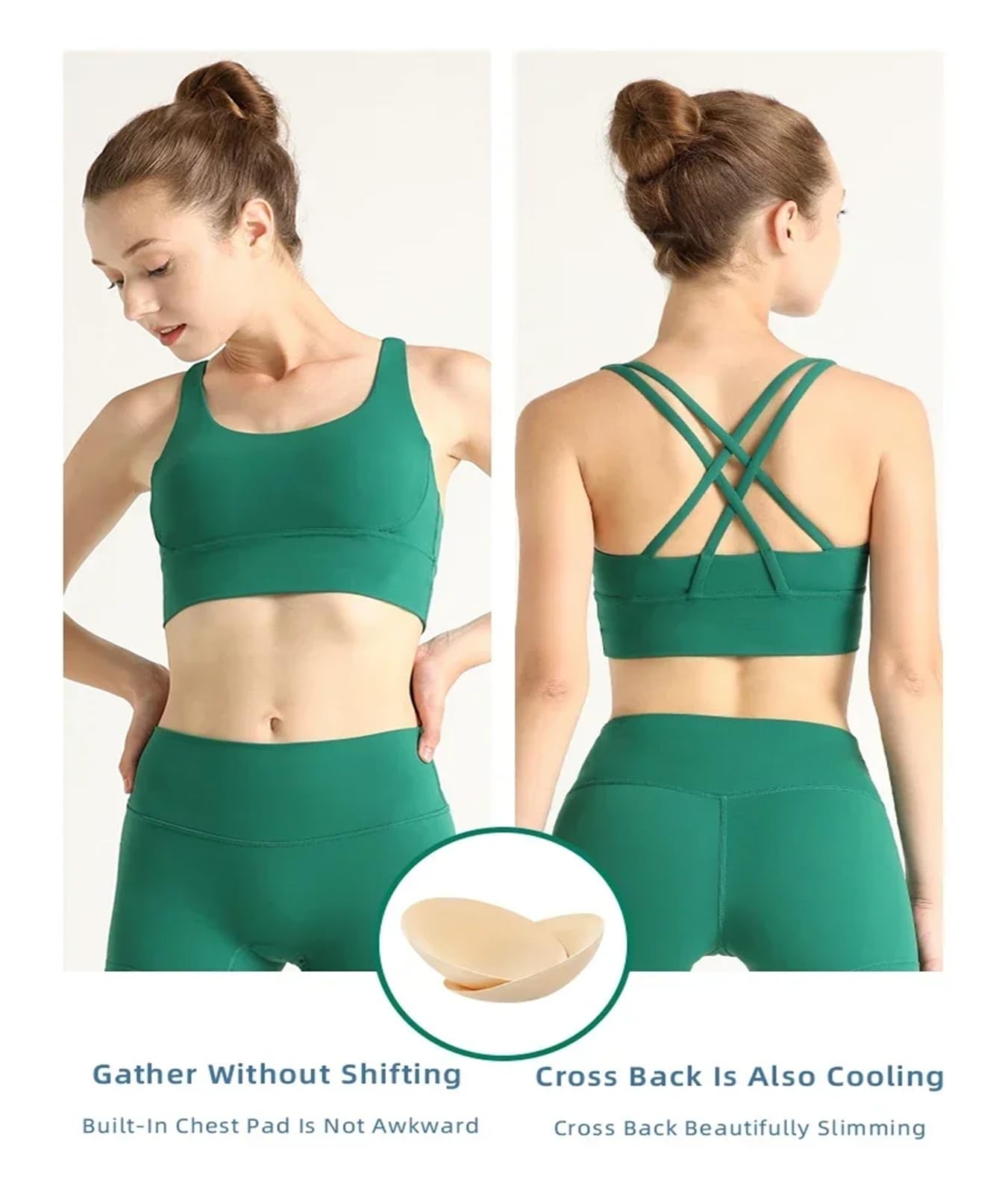 Ensemble de Yoga et Fitness sans Couture, 2 pièces, Soutien-Gorge croisé dans Le Dos, Haut Court, vêtements de Sport