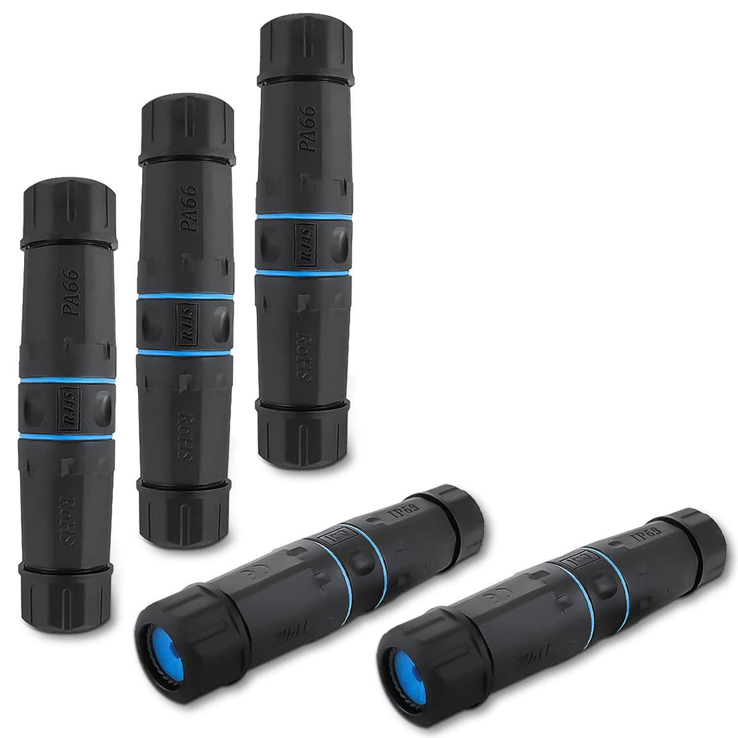 ZUZONG IP68 Waterproof RJ45 Coupler Shielded Pure Copper Ethernet Coupler - Outdoor LAN Cable Connector for Cat5/ Cat5e/Cat6/Cat7/Cat8 Ethernet Cable