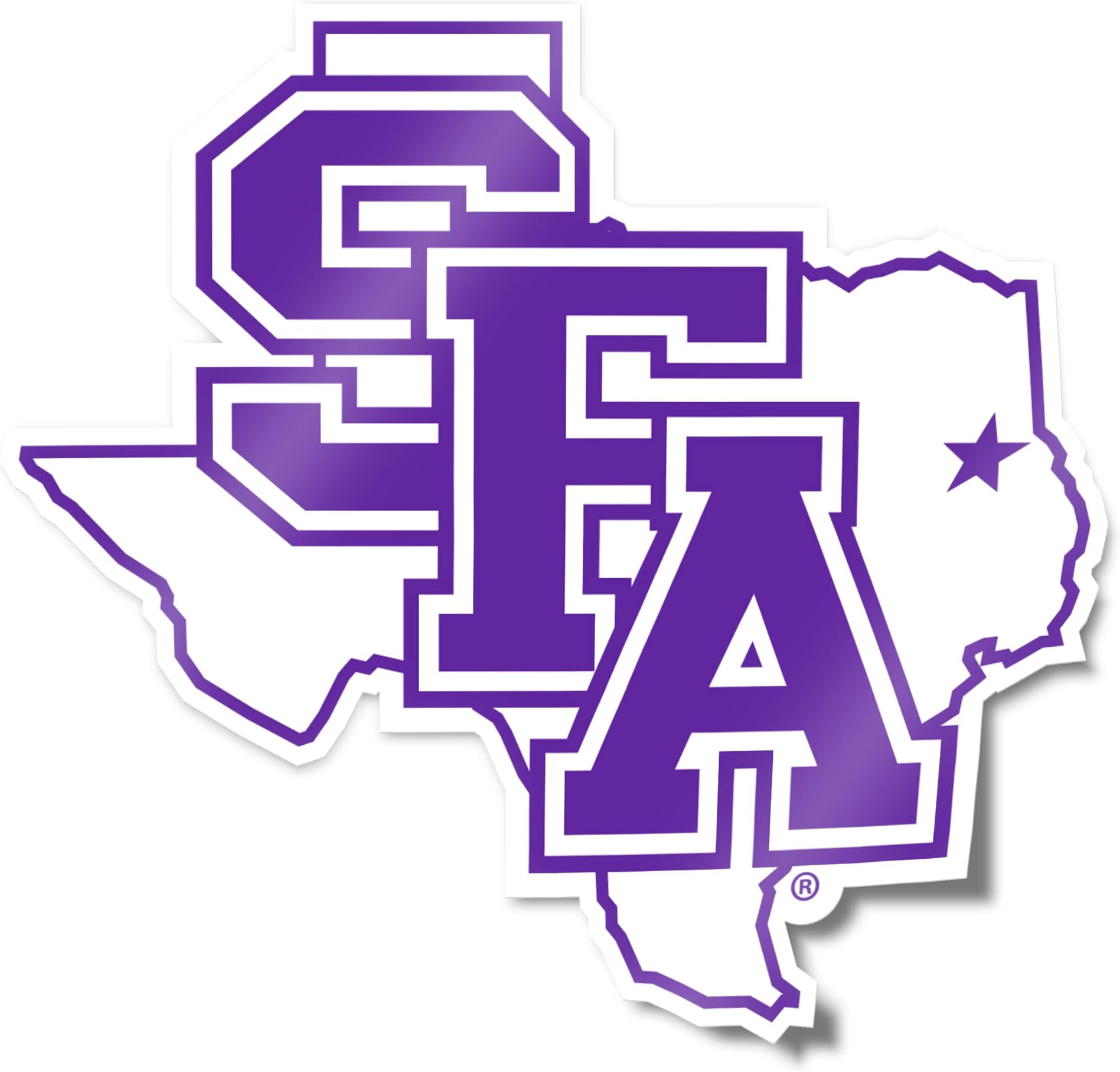 Desert Cactus Stephen F. Austin State University Sticker SFA Lumberjacks Vinyl Decal Laptop Water Bottle Car Scrapbook (State Border Sticker)