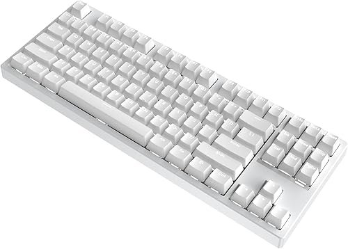 IROK FE87 V2 Wired TKL Layout Mechanical Keyboard, Support SODC, Gasket Structure, Hot Swappable, Gaming Keyboard (White/Twilight Smoke Switch)