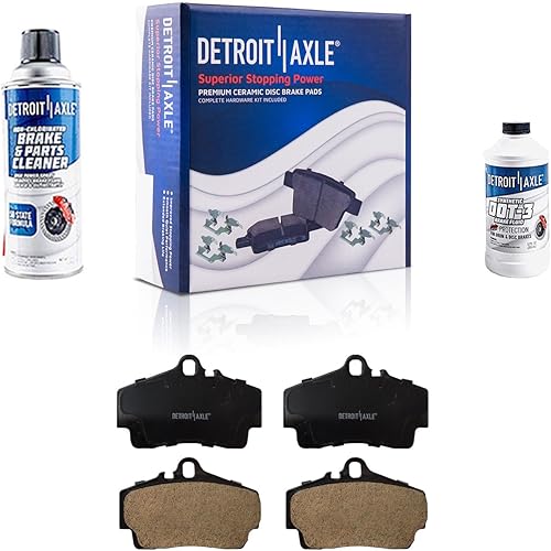 Miniatura 132 de Detroit Axle - Kit de freno para pastillas de freno de cerámica Ford Mustang Base GT 2000 2001 2002 2003 con repuesto de hardware delantero y trasero