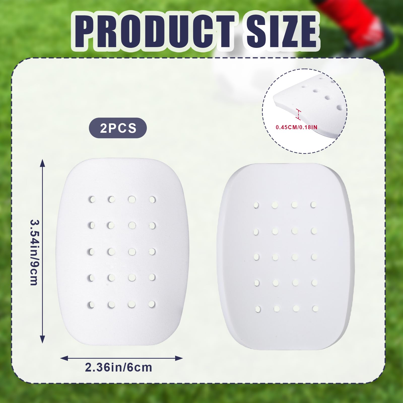 PEUTIER 2pcs Mini Soccer Shin Guards, 3.54x2.36 Inch Youth Shin Guards Breathable Holes Design Football Shin Pads Anti-Skidding Protective Shin Guards for Men Women Boys Girls Gift