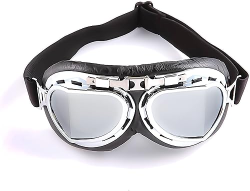 Anteojos de seguridad para motociclismo, motonetas, medio casco clásico para Vespa, estilo aviador, plegable con lentes transparentes