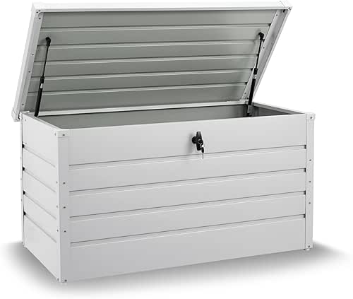 Juskys Boîte de rangement en métal Limani de 380 litres