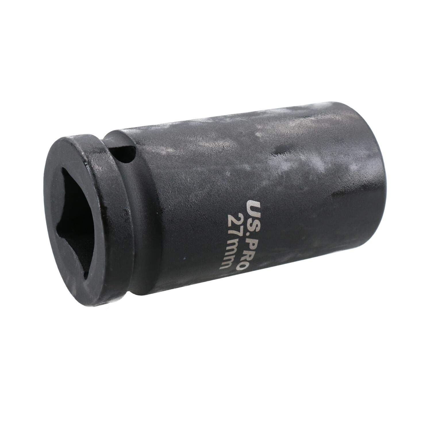 Llave de vaso de impacto de 27 mm de profundidad, 3/4 pulgadas, hexagonal, 6 puntos, acero al cromo vanadio
