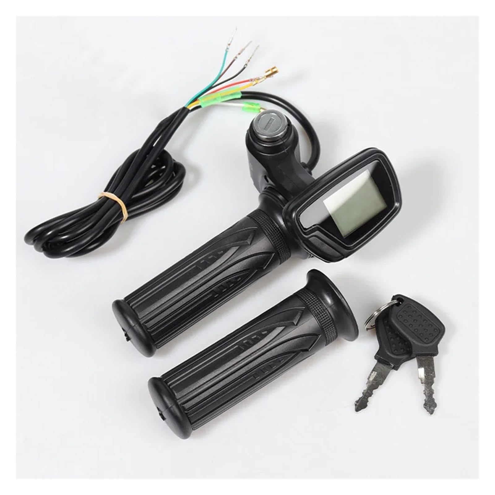 Acceleratore for Manubrio Bici elettrica 48V Acceleratore Hall a 5 Pin con Display LCD Compatibile con acceleratore a Pollice for Controllo velocità e-Bike E-Scooter(Key Start 36V)