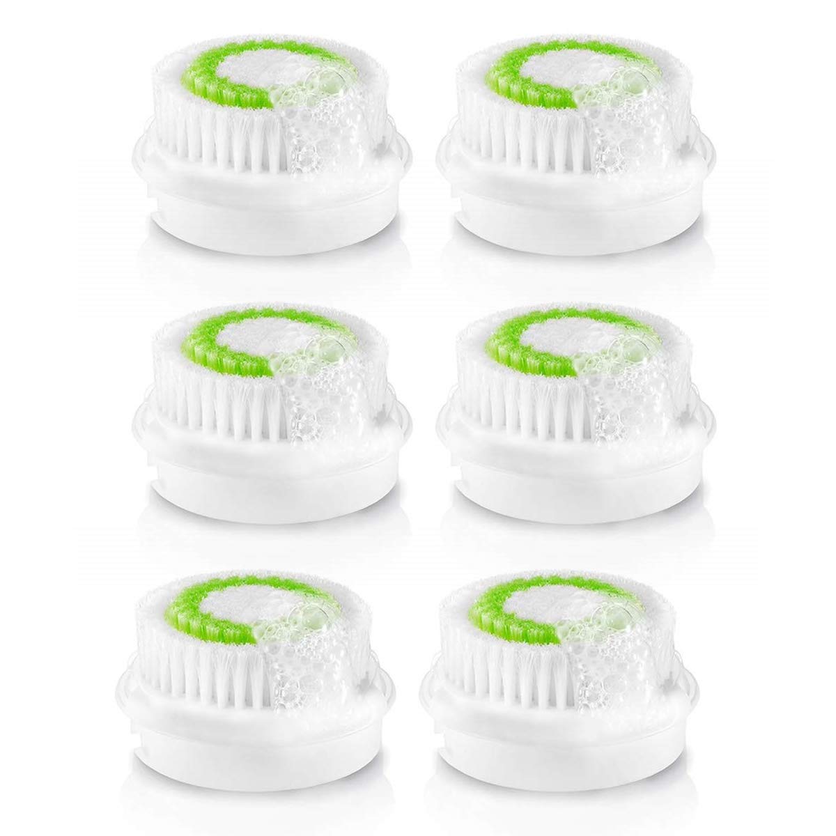 Replacement Facial Cleansing Brush Heads, Facial Cleansing Brush Head, Exfoliator Facial Brush Heads, for Acne Prone, Clogged and Enlarged Pores Skins (Green/6 Pack) Replacement Facial Cleansing Brush Heads, Facial Cleansing Brush Head, Exfoliator Facial Brush Heads, for Acne Prone, Clogged and Enlarged Pores Skins (Green/6 Pack)
