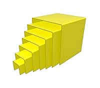 Vista 9 de FixtureDisplays® Seven Riser Combo de 2", 3", 4", 5", 6", 7", 8", cubo de 3 caras, pedestal de plexiglás negro Lucite, accesorios de exhibición
