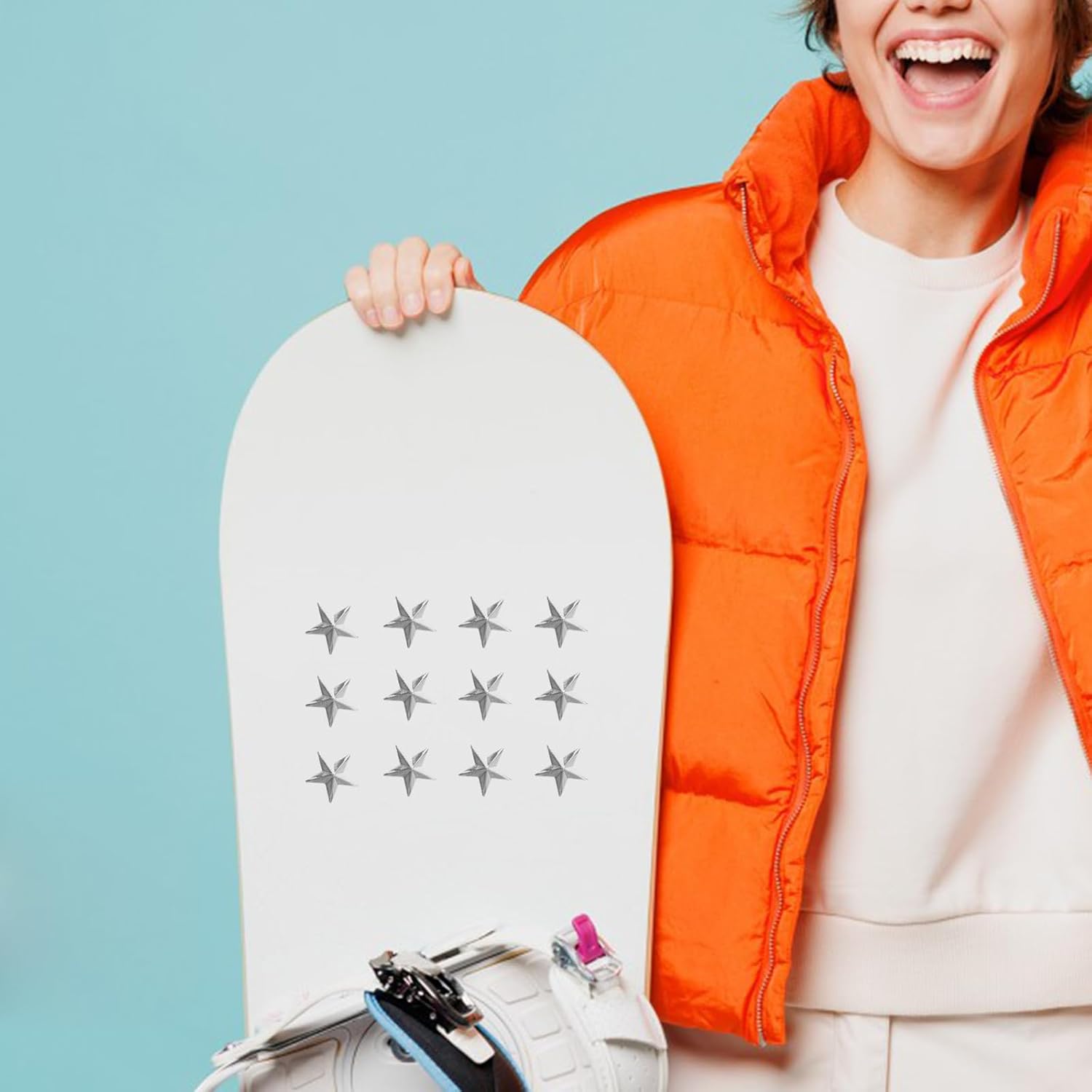 20pcs Snowboard Stomp Pads - Star Anti Slip Stomp Pad Mat for Men and Women - Outdoor Sports Accessory to Enhance Snowboarding Skills