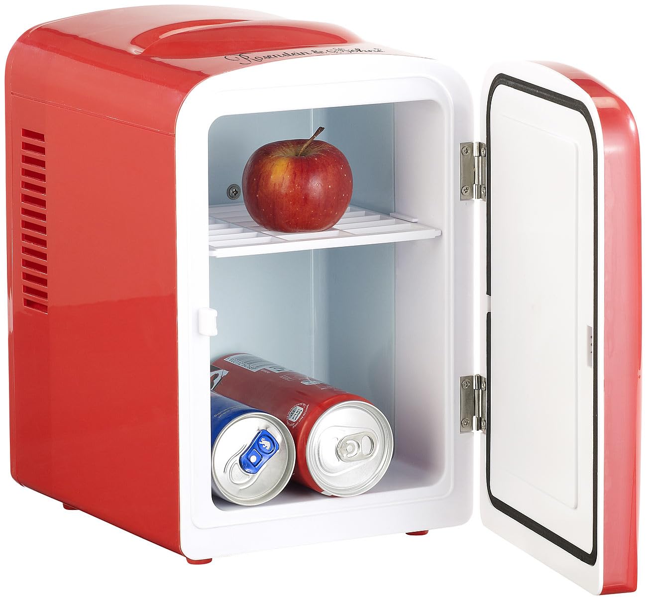 Rosenstein & Söhne Kleiner Kühlschrank: Mini-Kühlschrank mit Warmhalte-Funktion, 4 Liter, für 12/230 Volt, rot (Mini für Dosen, Kfz, Ganz)