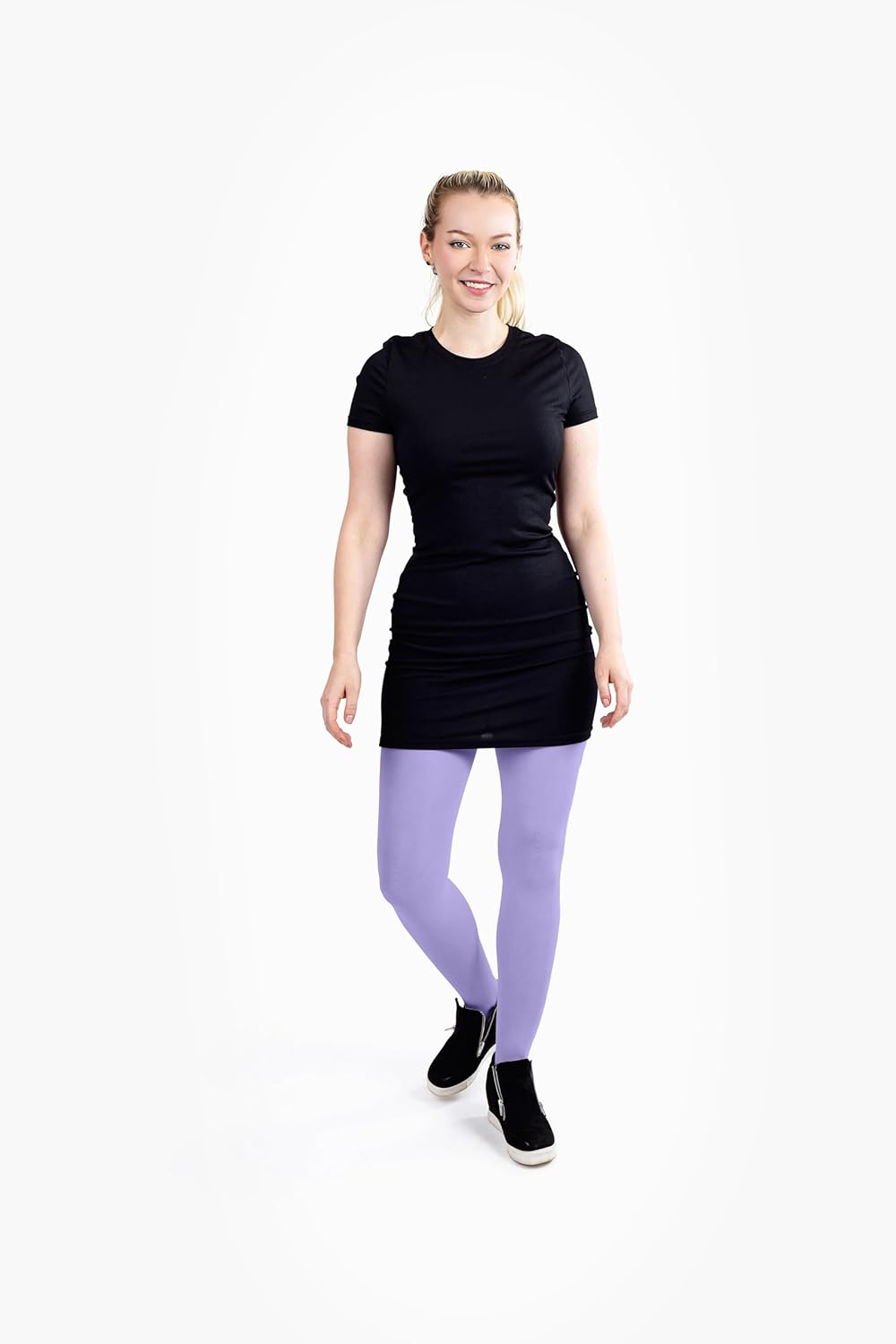 Silky Toes Women's 60D Soft Opaque Tights 1 or 2 Pairs -Black White And Colored Stockings for Women (Lavender, C) - Image 6