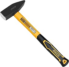INGCO Professional Machinist Hammer with Fiberglass Handle, Drop-forged hammerhead, Weight: 1000g