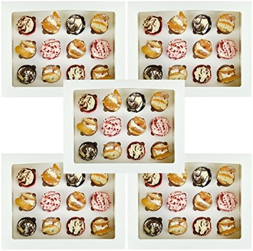 Twelve(12) Cupcake Box with inserts - White - 2 Pack