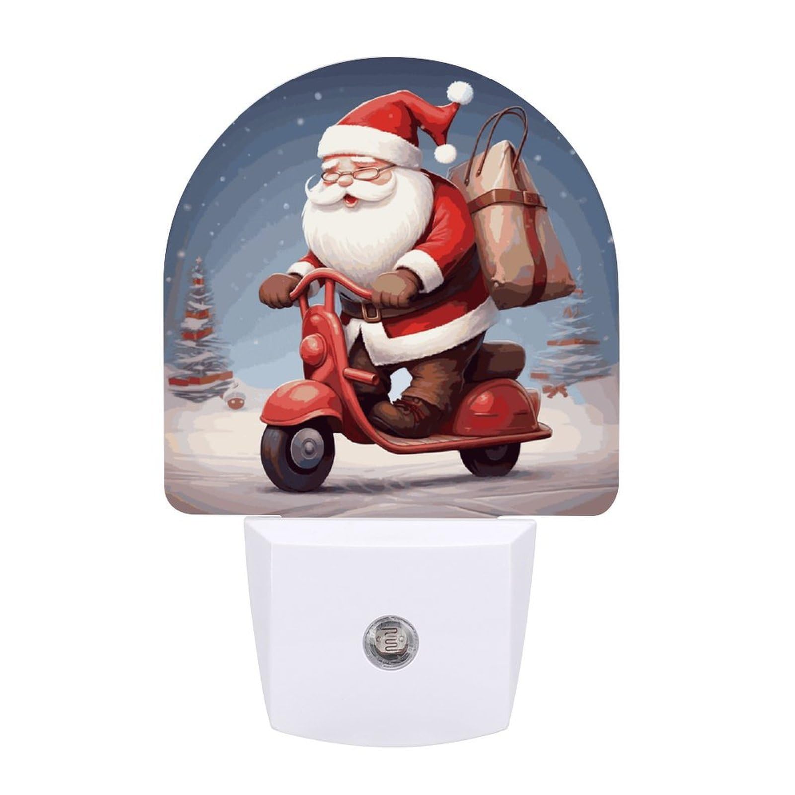 LDGSUPH - LED Santa Night Light with 0.5W Smart Sensor Night Light Plug-in Night Light Sensor Night Light for Dusk to Dawn, Small Lights Saving