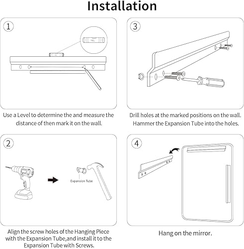 Miniatura 7 de Espejo de baño con marco grueso de 30 x 40 pulgadas, espejo rectangular sobre el fregadero, antioxidante, espejo de vidrio templado con reflejo HD,
