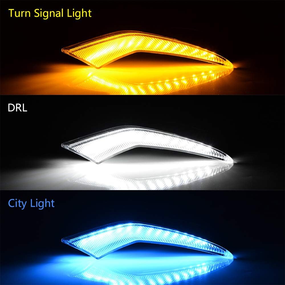 White-Amber-Blue 72W 96-LED 4010 SMD DRL City Running Turn Signal Fog Light Compatible with 2020-2021 Toyota Corolla L LE XLE, 72W 96 SMD LED For 20-21 Corola L LE XLE