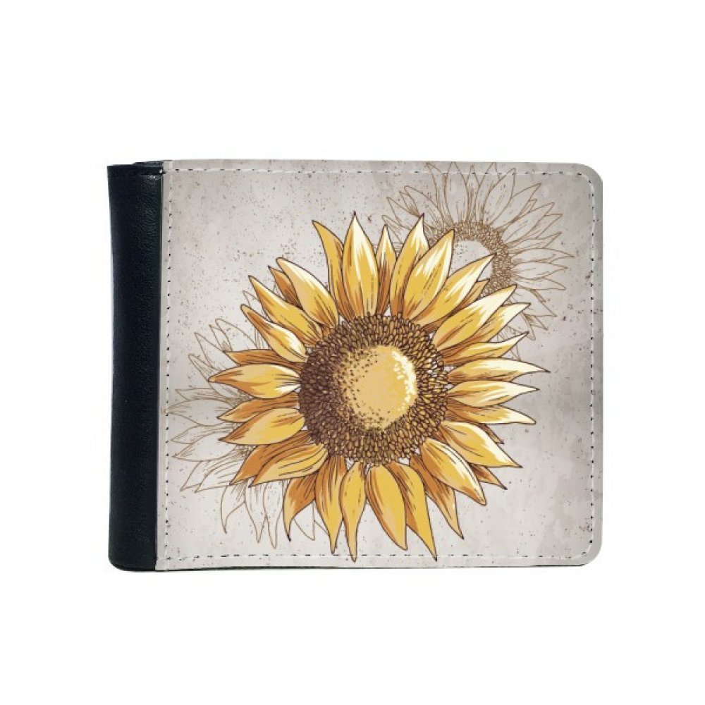 Étui portefeuille en cuir synthétique tournesol pour vos sorties