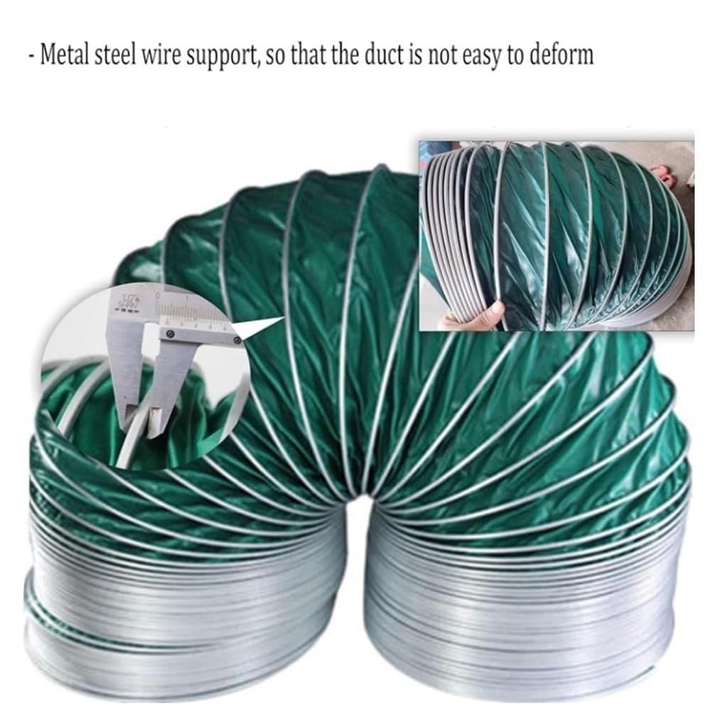 Tubo Flessibile per condotti HVAC da 10 a 60 cm - Condotto d'Aria ignifugo per sfiato asciugatrice e Ventilatore di Scarico, 1 m/3,3 Piedi, Perfetto per Uso Domestico e Commerciale.