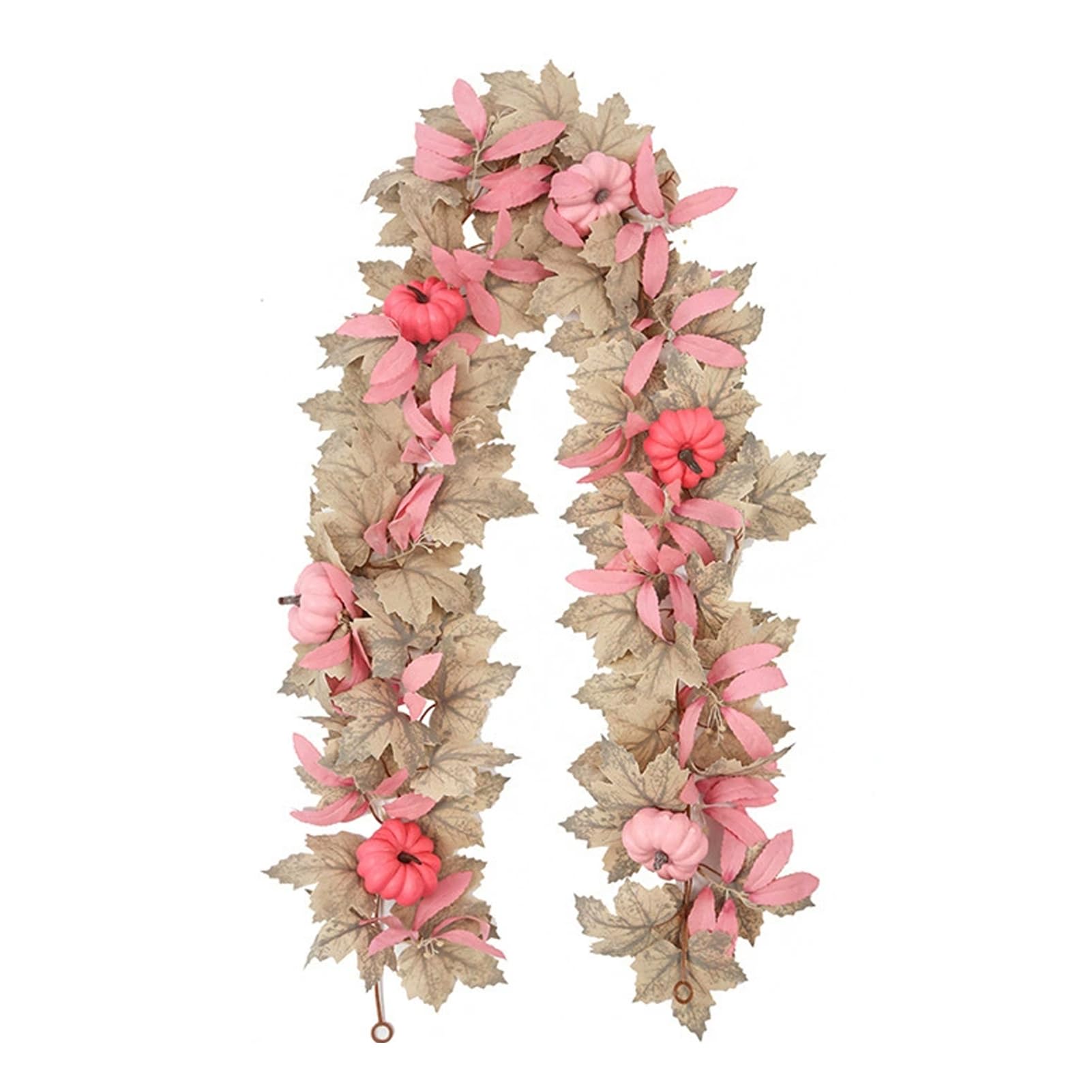 ALCXAZS Fall Wonder Artificial Autumn Leaves Wreaths For Indoor And Outdoor Decorations Autumn Garland Leaves Christmas , Pink Pumpkin , B