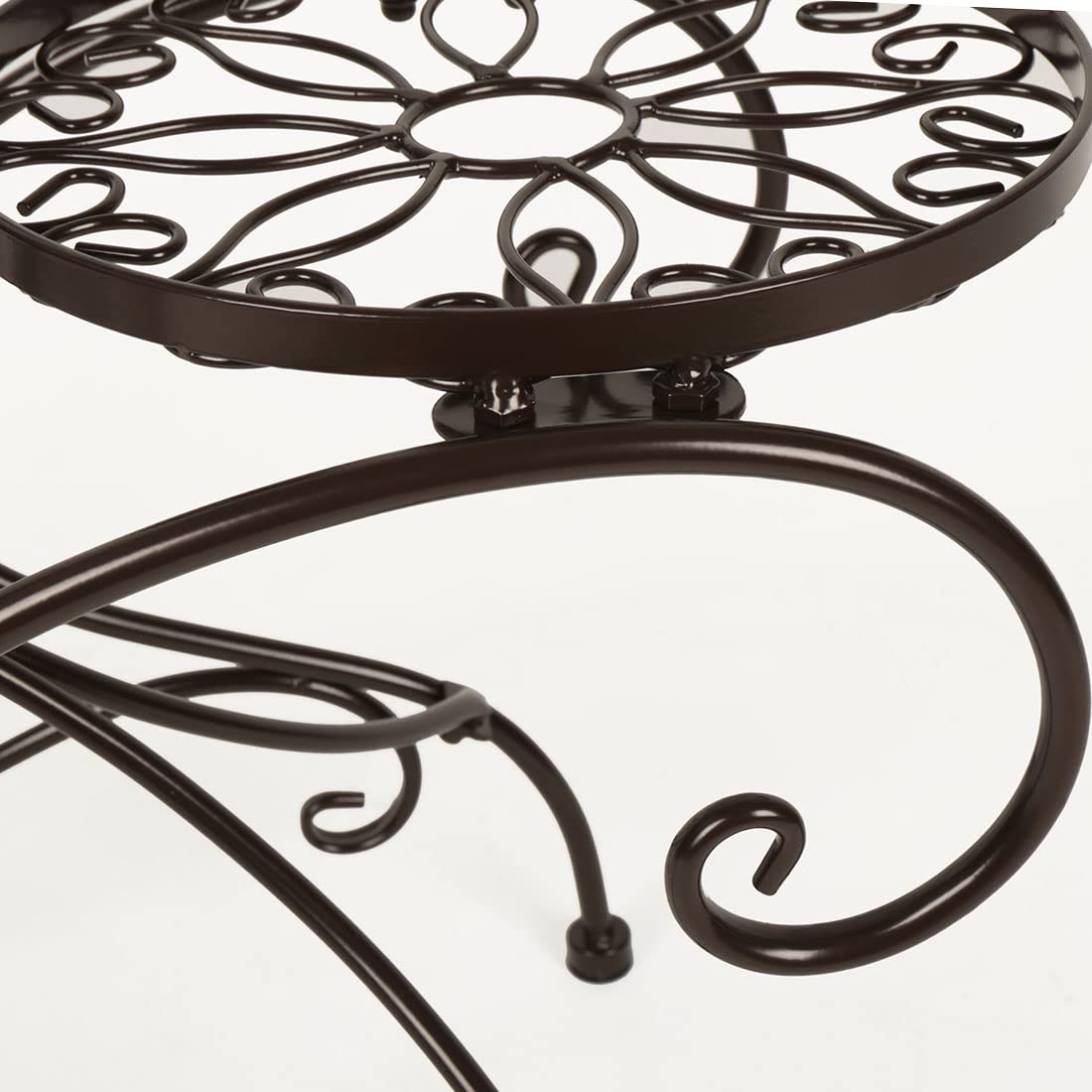 HLC Supporto per piante in metallo Supporto per vaso da fiori con 3 pneumatici interni ed esterni a forma di S 60* 26* 64CM (bronzo)
