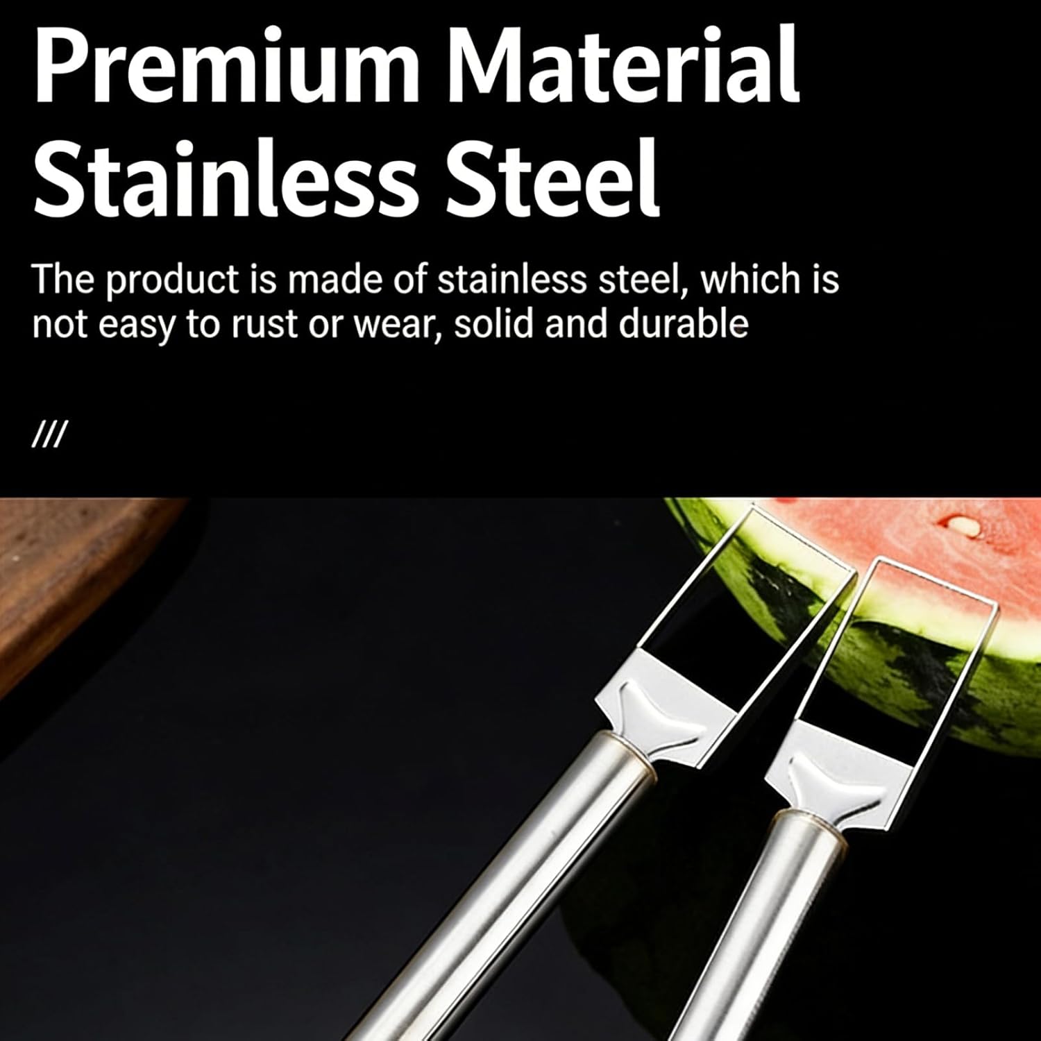 2-in-1 Fruit Cutter & Fork, Stainless Steel Fruit Cutter Watermelon Fork Slicer Cutting Tool, Summer Fruit Forks Kitchen Gadgets Effortless Cubes & No Mess, For Mango Pitaya Home Party Camping (10pcs)
