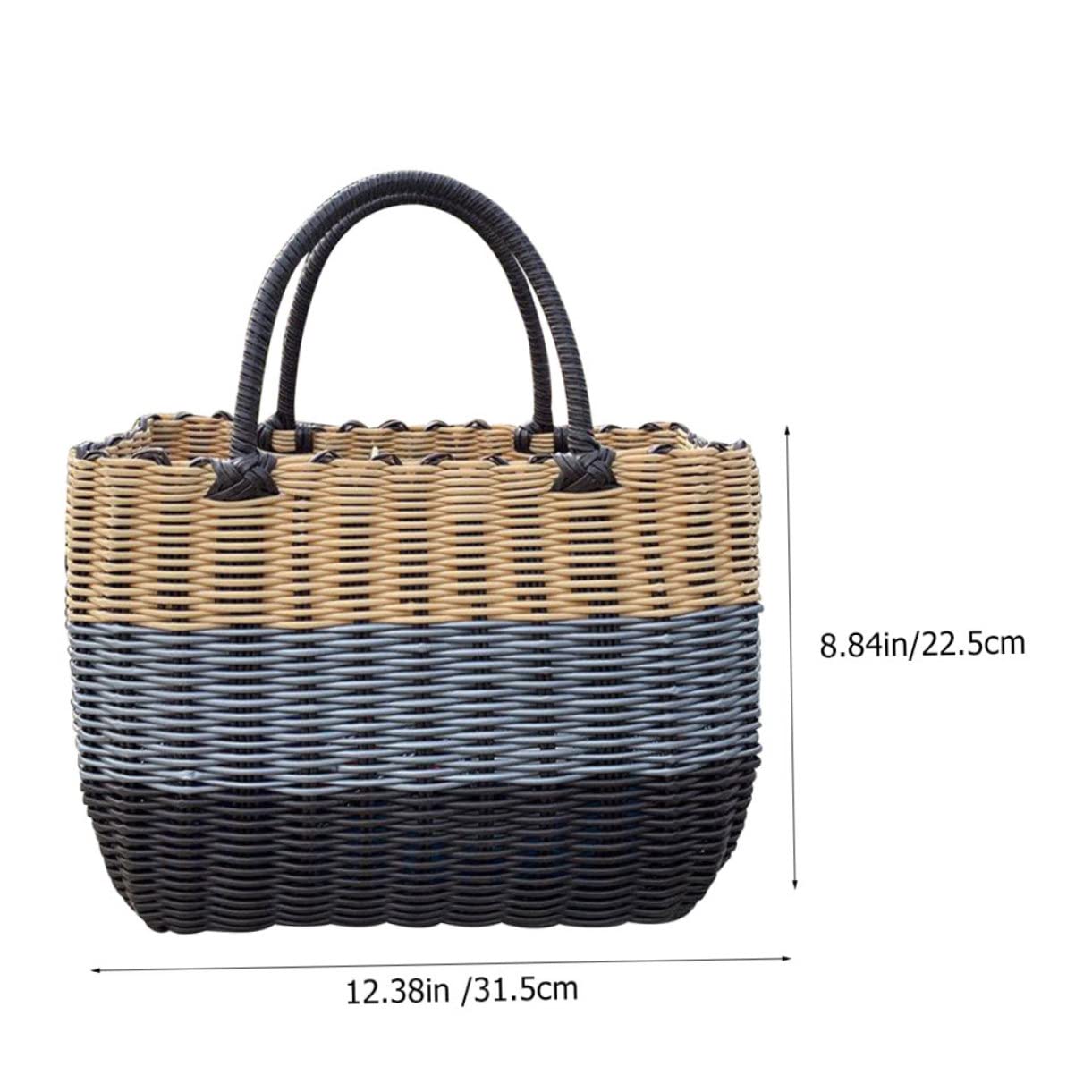 Happyyami Woven Basket Decorative Sundries Container Multipurpose Storage Basket for Home Office Picnic and Events Lightweight and Portable Design