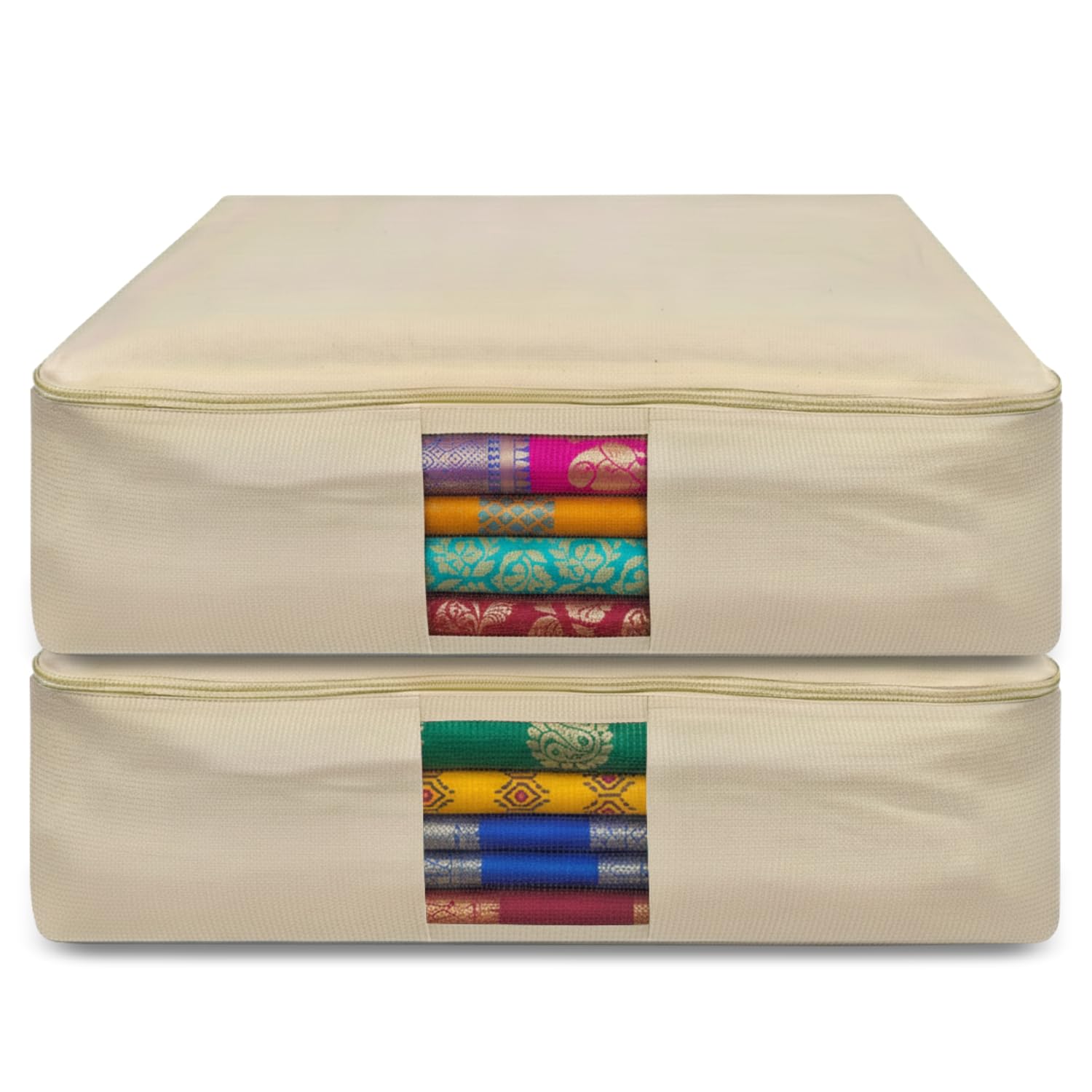 JD Fresh 2 Peices Cotton Big size lehenga/Grown/Ghagara bags/Cloth storage box/Storage box for clothes/Saree organisers storage for wardrobe/Garment bags for storage clothing