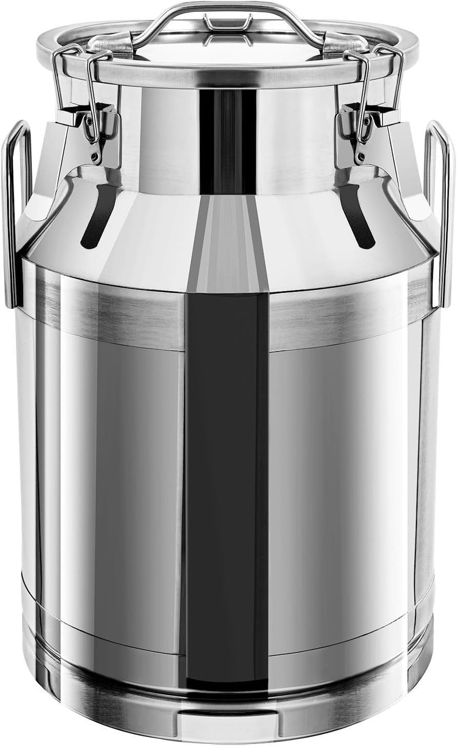 30-Liter-milchkanne Aus Edelstahl – Robuster, Luftdicht Verschlossener Eimer Zum Transport Von Flüssigkeiten, Ideal Zur Aufbewahrung Von Milch, Reis, Tee, Bohnen, Wasser, Wein Und Honig.