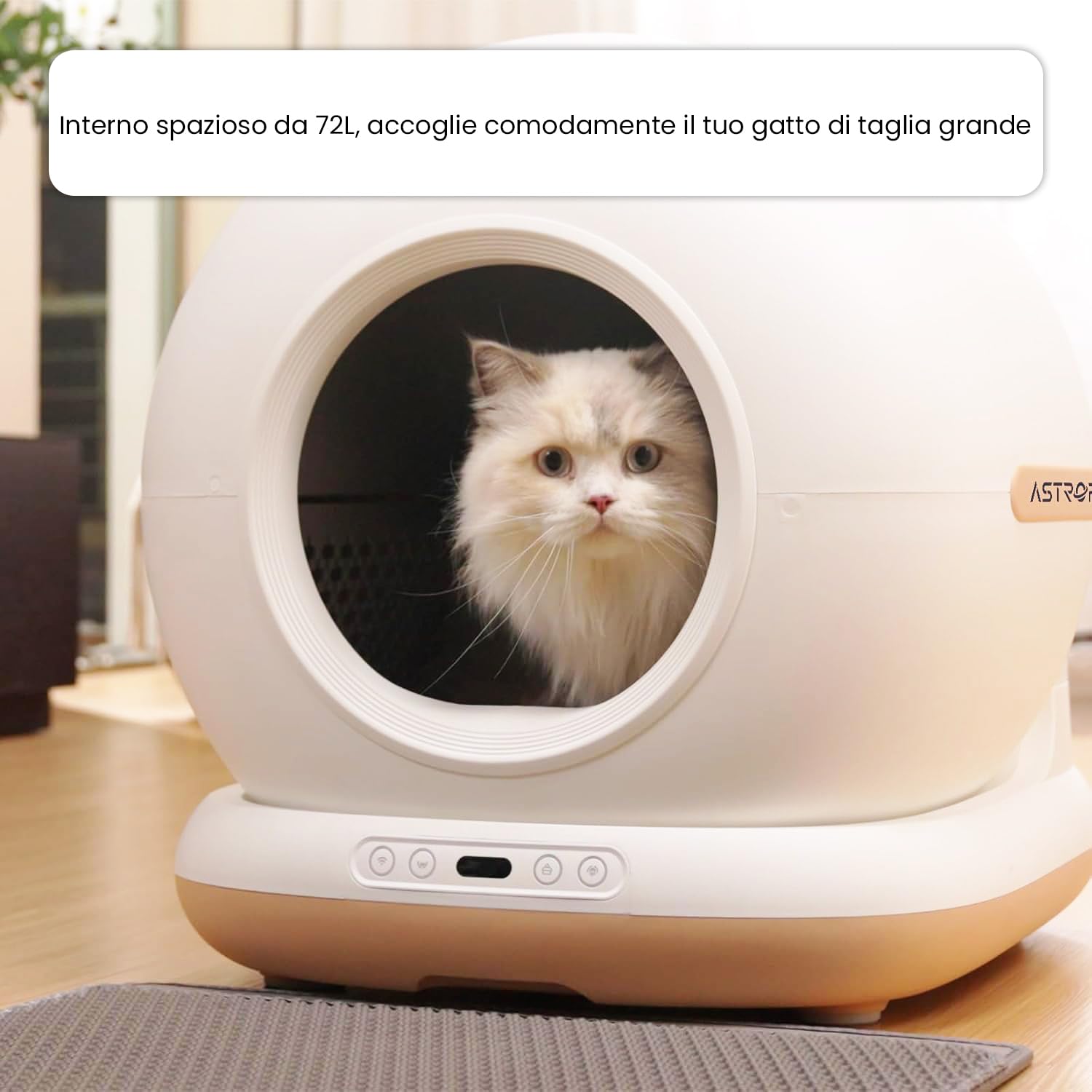 AstroPet 72L Lettiera Gatto Autopulente, Lettiera Autopulente per Gatti,Controllo APP, Sterilizzazione UV,Protezione di Sicurezza Multipla Per Più Gatti