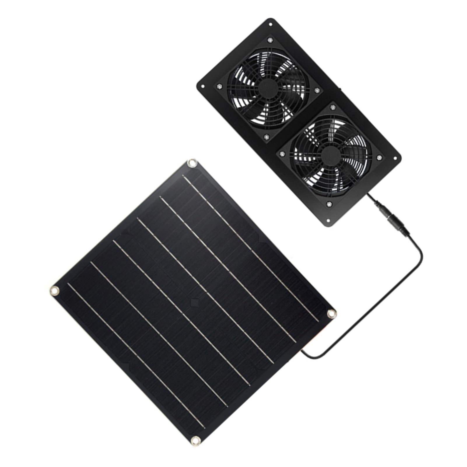 Wentylator Mavaol do klatek dla zwierząt 2 * 3 W, wysokowydajny panel słoneczny DC 12 V z 3-metrowym kablem włączania/wyłączania (15W-2FAN12)