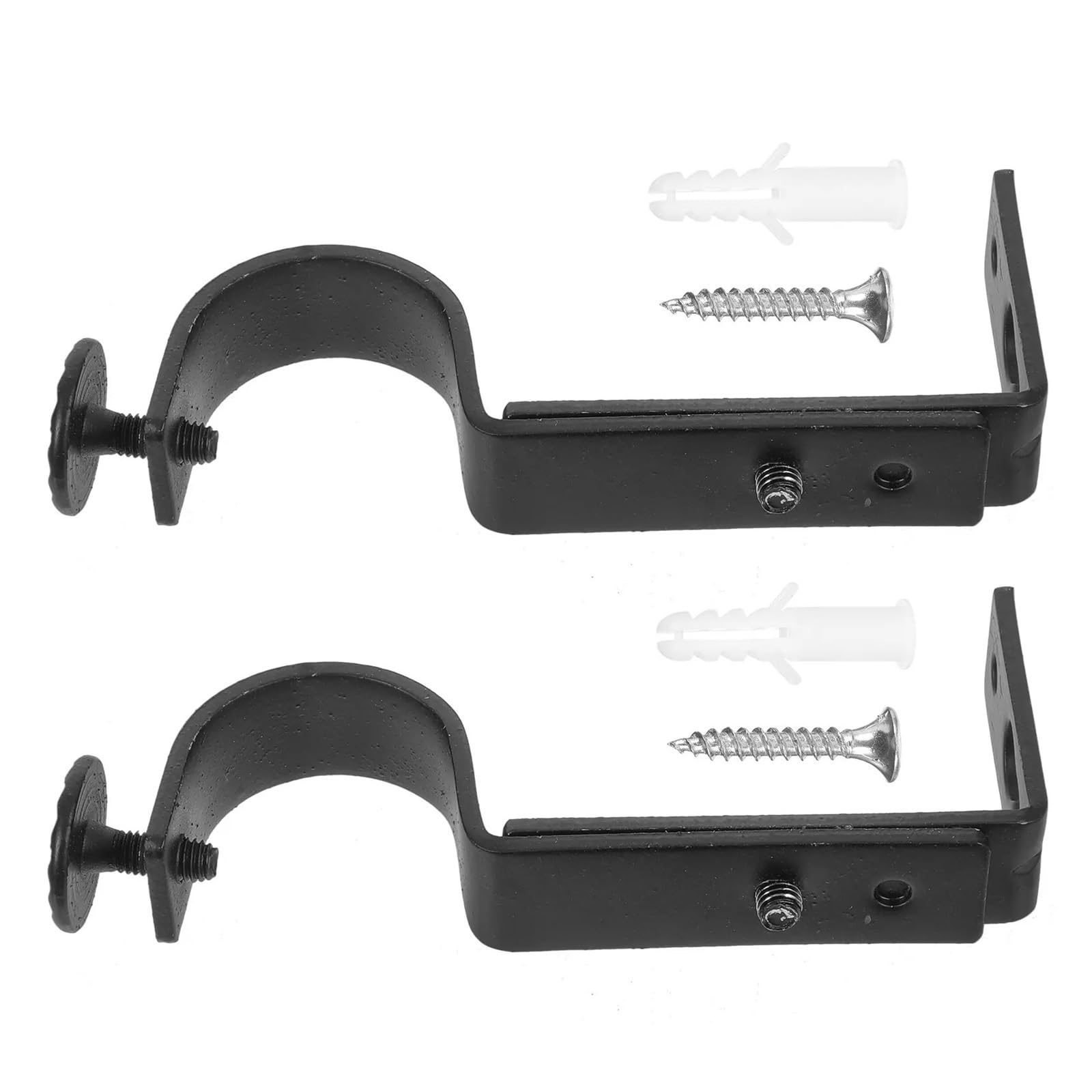 Catchorn Curtain Rod Brackets 4Pcs Sturdy Metal Curtain Rod Brackets Wall Mounted Heavy Curtains Drapery Rods Dining Room Study Simple Elegant Design for Bathroom Balcony Kitchen Cupboard