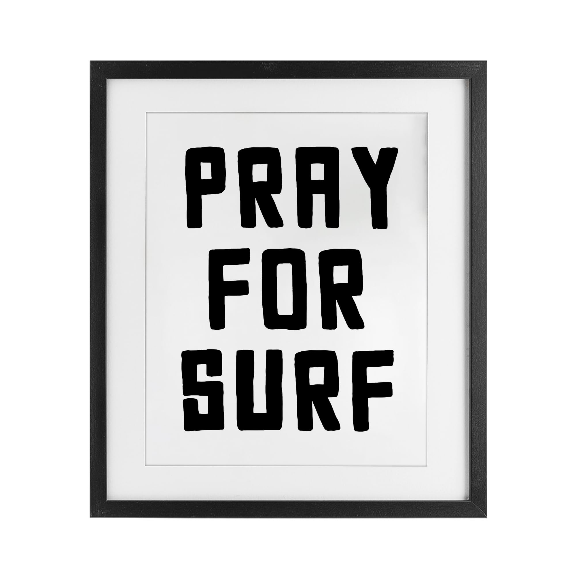 Affiche encadrée Pray For Surf Stupell Industries cadre noir 40x33 cm