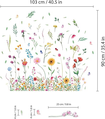 Miniatura 4 de WALPLUS Decoraciones de primavera para ventana, decoración de primavera, calcomanías de flores reutilizables extraíbles para ventanas de vidrio,