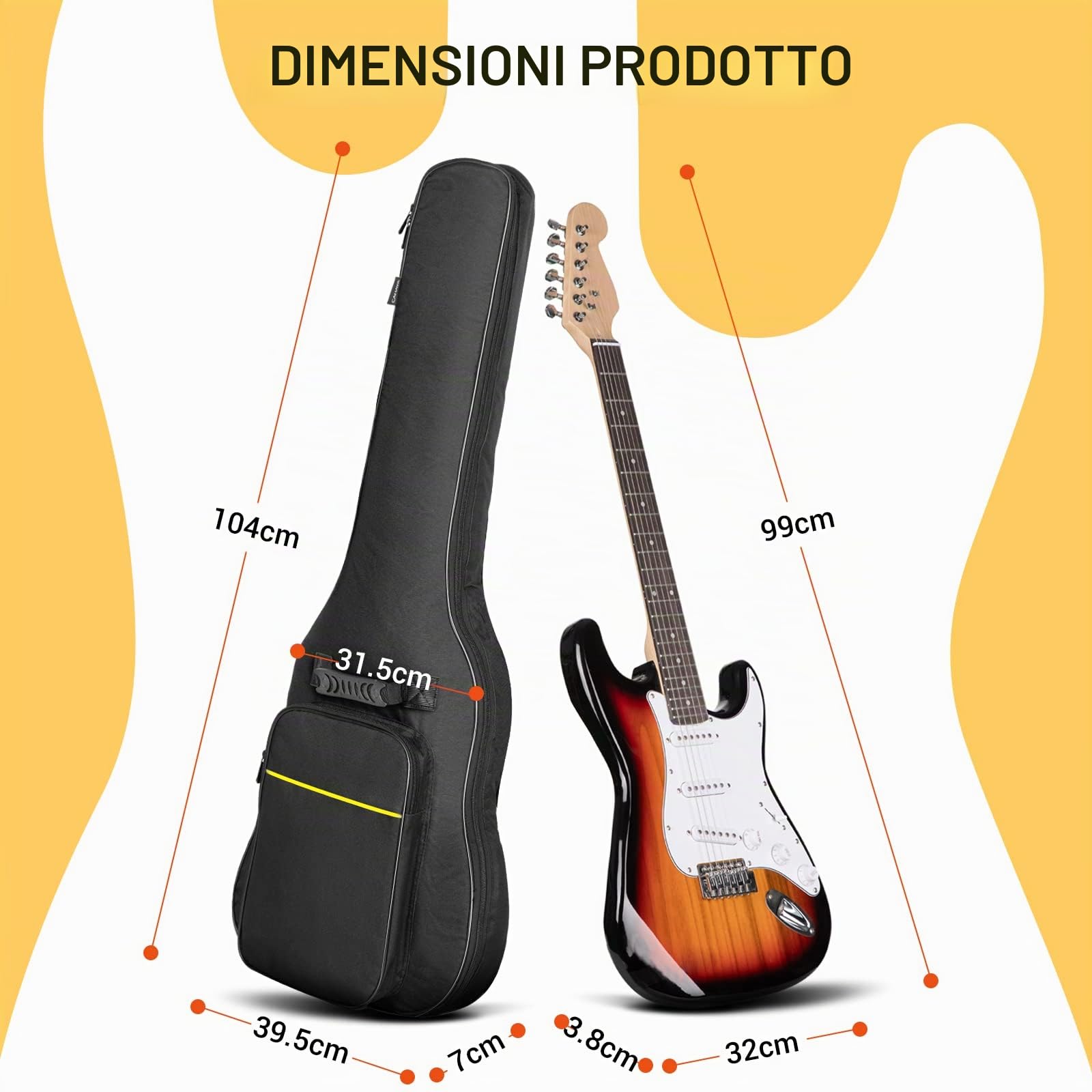 CAHAYA Borsa Chitarra Elettrica Custodia per Chitarra Elettrica per Libri Musicali