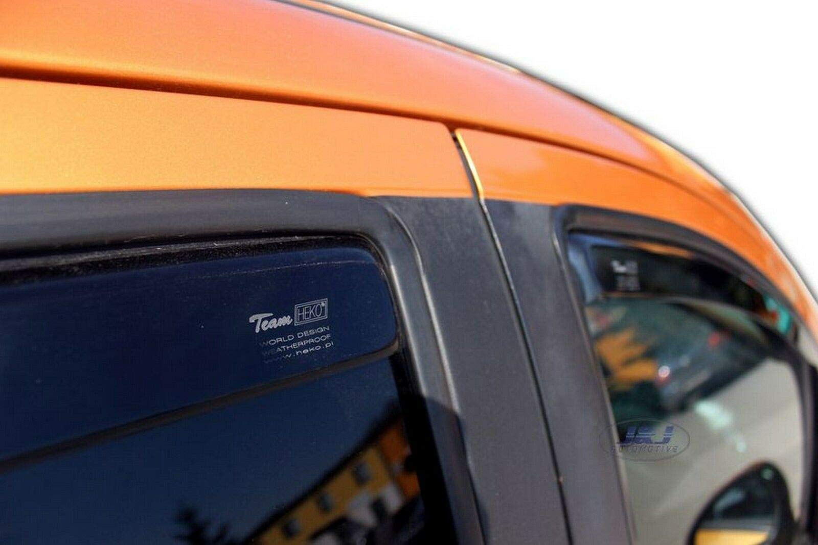 J&J AUTOMOTIVE Windabweiser passend für Peugeot 207 5-Türer Schrägheck 2006-2012 4tlg, Heko Regenabweiser Vorne Hinten Getönt Dunkel Passform