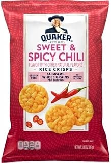 6-Pack Popped Rice Thin Crisps Cakes, 3.03 oz Each – Sweet & Spicy Flavor, Gluten-Free, No Artificial Flavors, Whole Grain Snack, Healthy Low-Calorie Snack