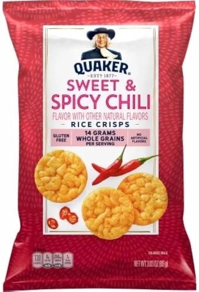 Sweet & Spicy Popped Rice Thin Crisps Cakes 6-Pack, 3.03oz Each | Gluten-Free Whole Grain Low-Calorie Snack