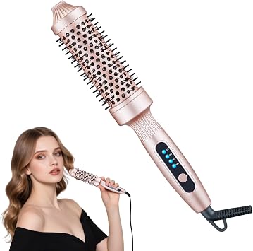 Hair Dryer Brush, Hot Air Brush One-Step Hair Dryer & Volumiser with 30s Fast Heating, Infrared Hair Care Curler Straightening Comb Styling Tool for Blow Drying with 4 Speeds Adjustment # Pink