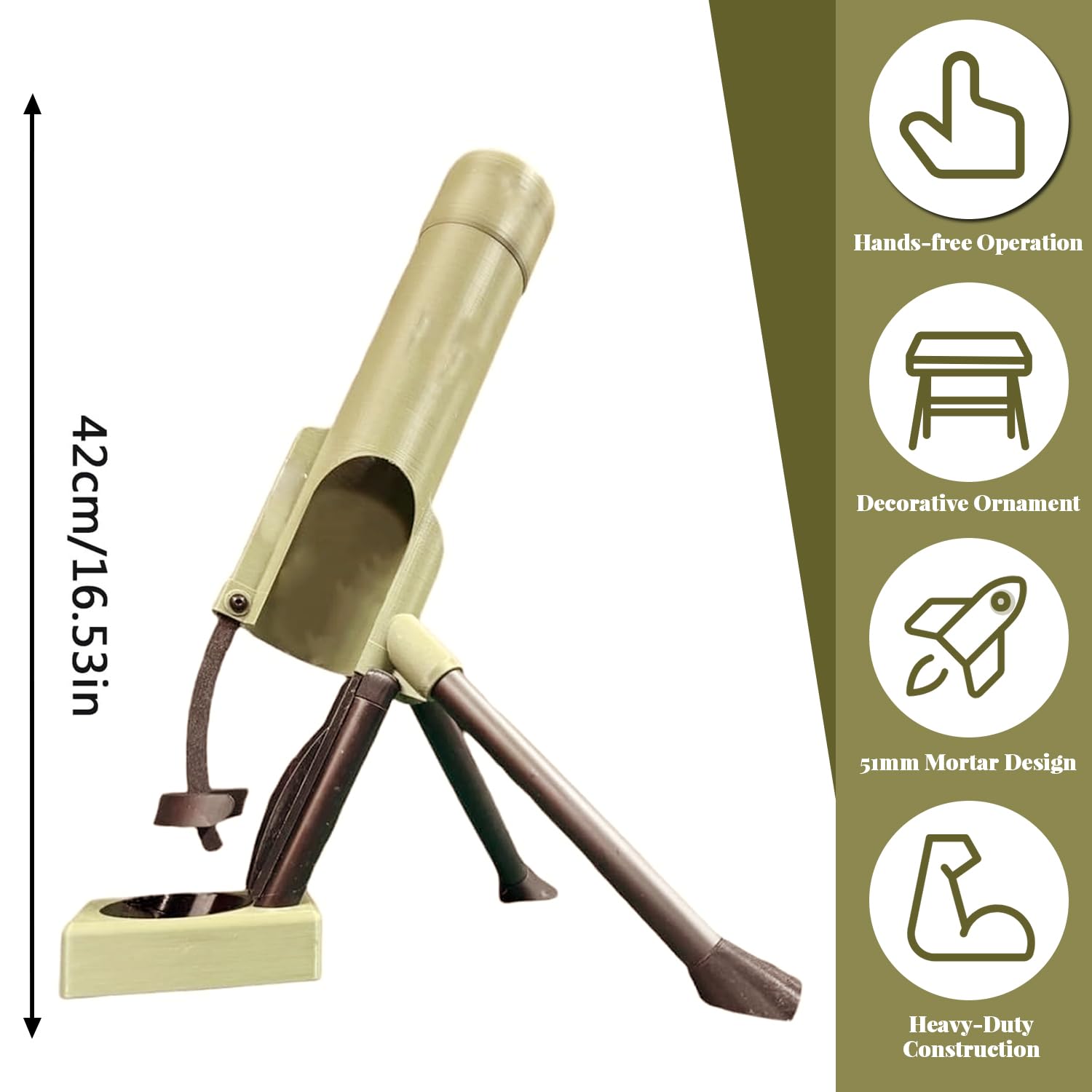 Abrebotellas de mortero 51 mm, Abridor manos libres para cerveza, Lanzador automático de tapas