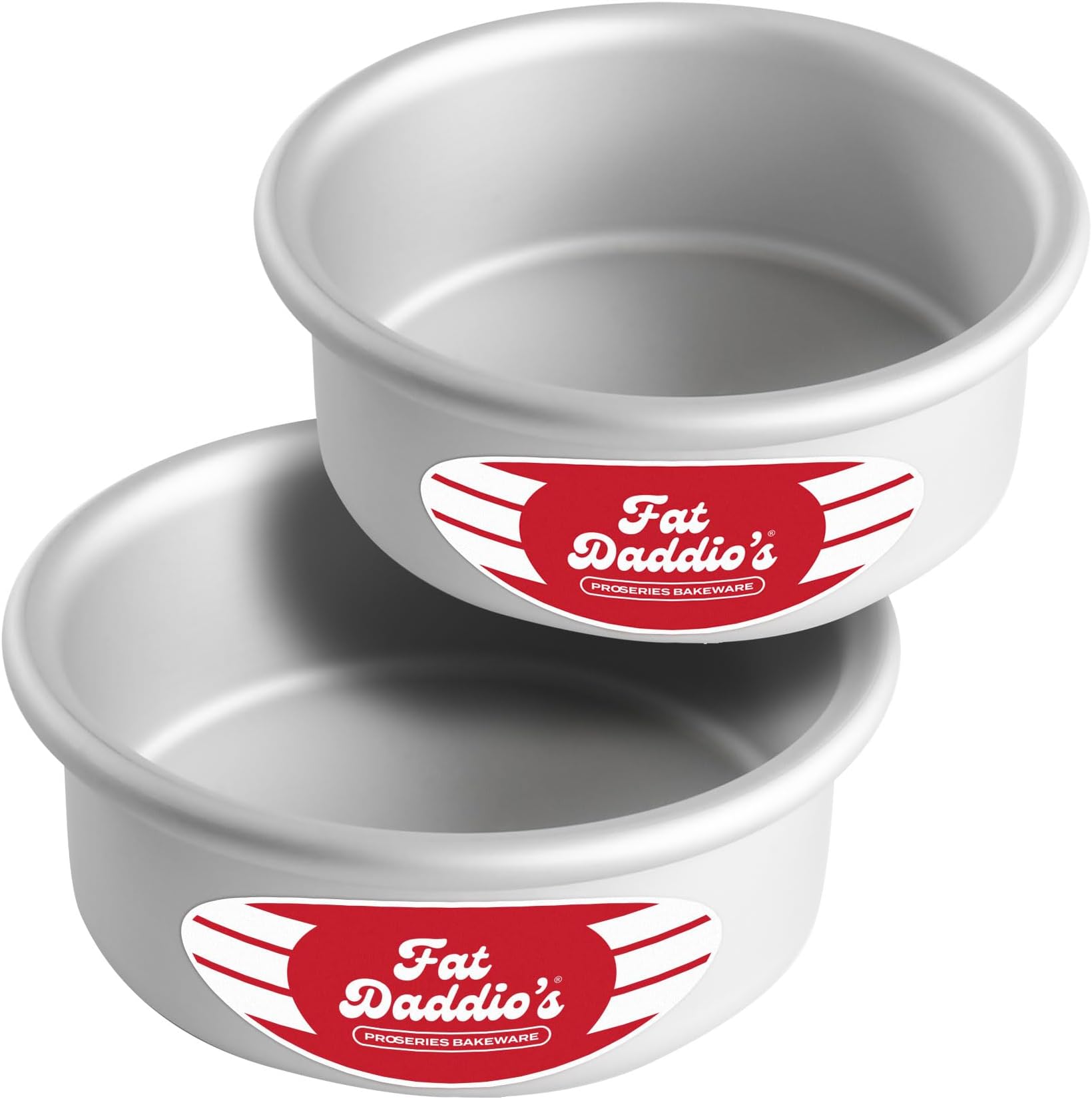 Fat Daddio's Anodized Aluminum Round Cake Pans, 2 Piece Set, 5 x 2 Inch