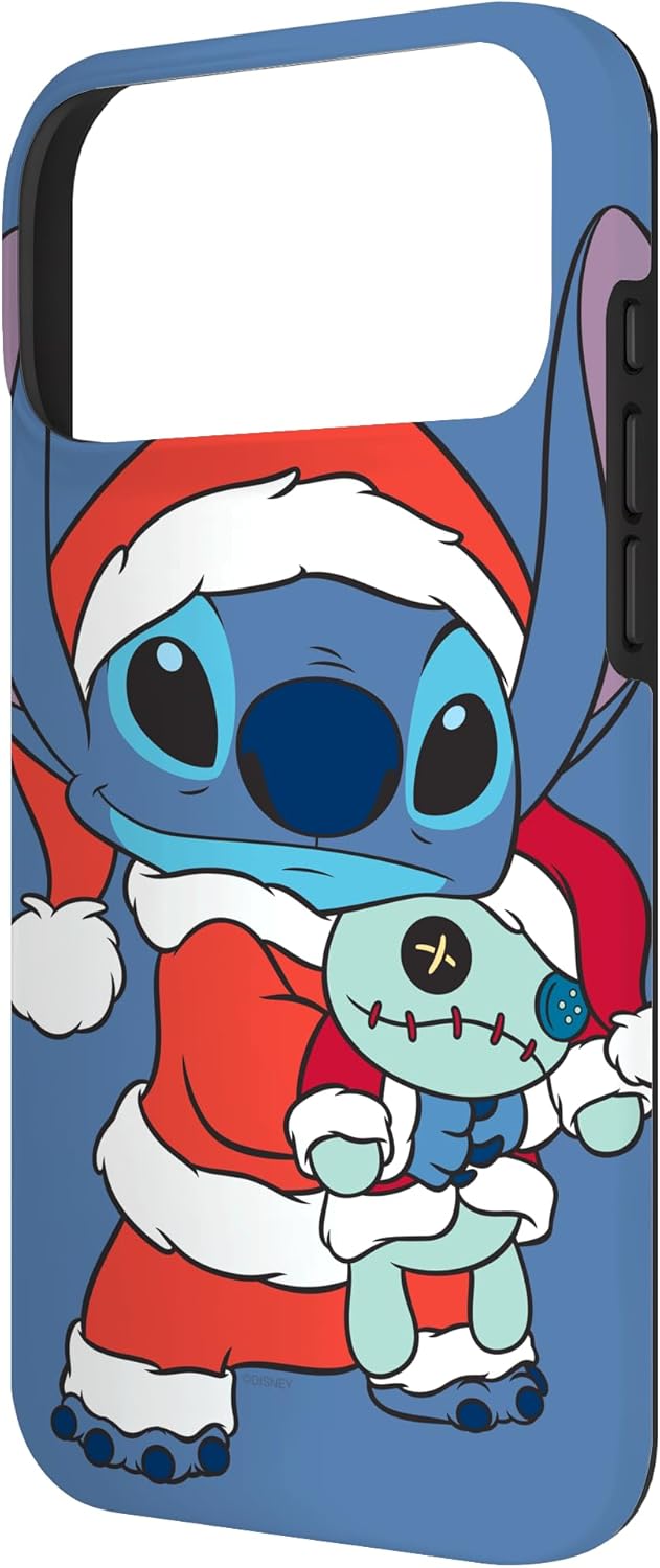 Disney Santa Stitch and Scrump Holiday Periwinkle Blue Case for iPhone 17 Pro Max