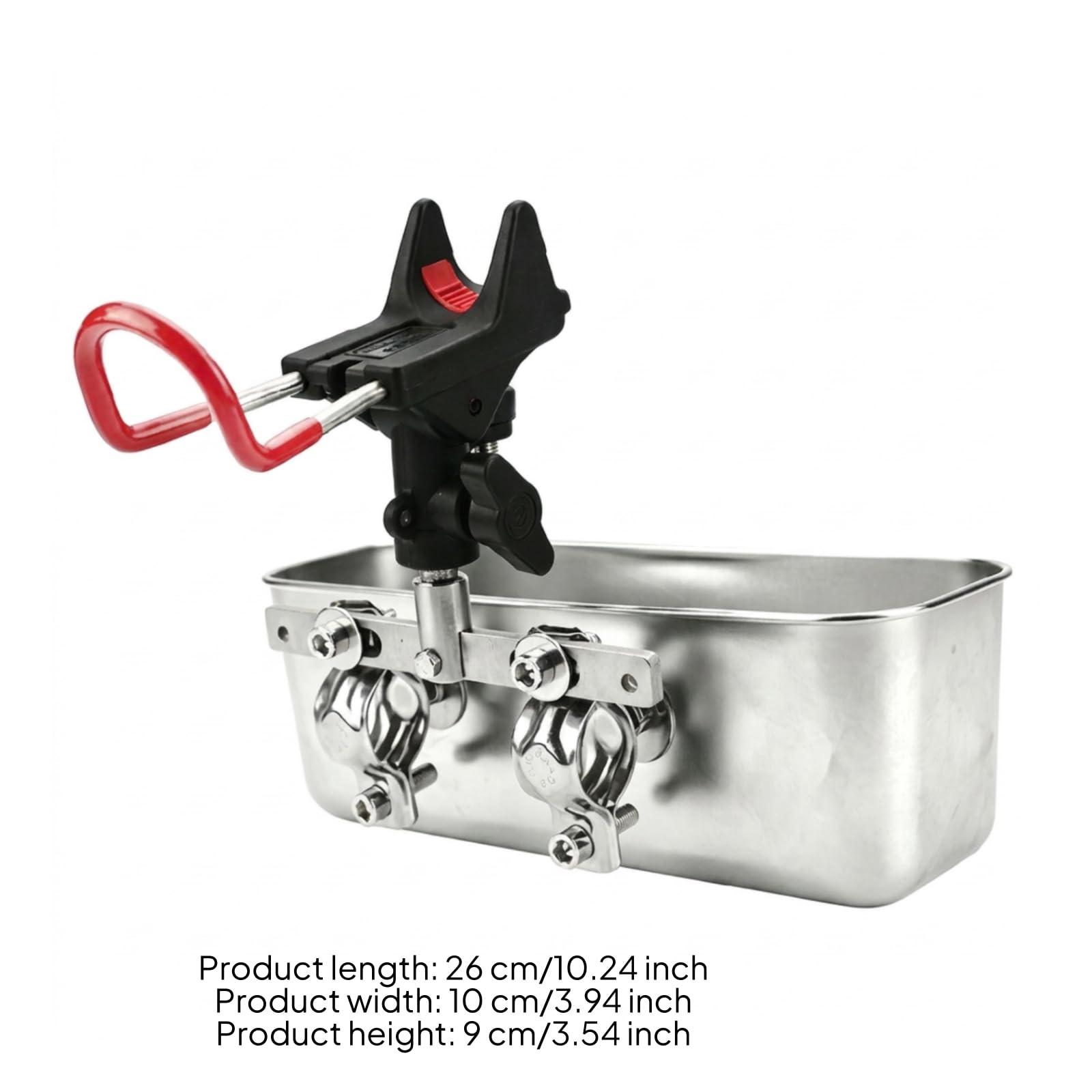 Porta Pesca in Acciaio Inox con Supporto per Canna da P Organizzare Esche E Tackle su Barche da Pesca con Fissaggio a, Argento, Vasca Per Esche In Acciaio Inossidabile + Supporto Singolo