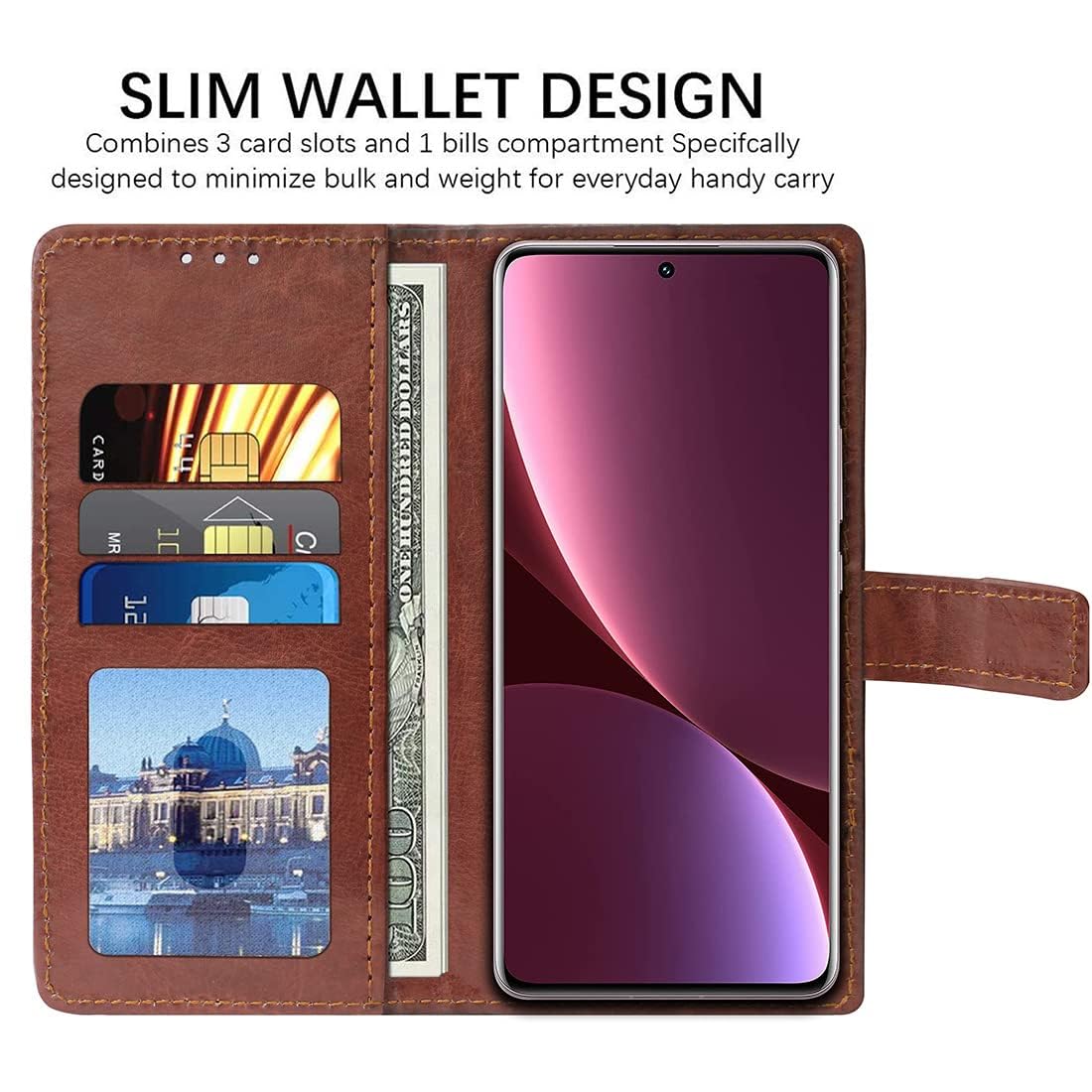 Xiaomi 12 Pro Flip Cover - Leather Wallet Case -3