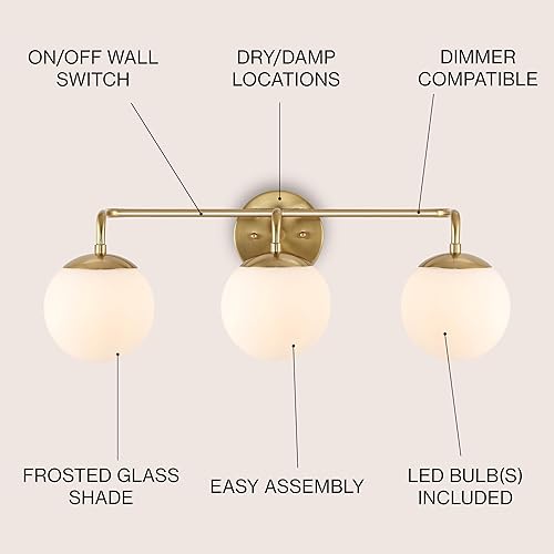 Miniatura 2 de JONATHAN Y JYL3536A Louis - Globo parisino de 25 pulgadas, 3 luces de metalvidrio esmerilado, moderno y contemporáneo LED de mediados de siglo, Glam