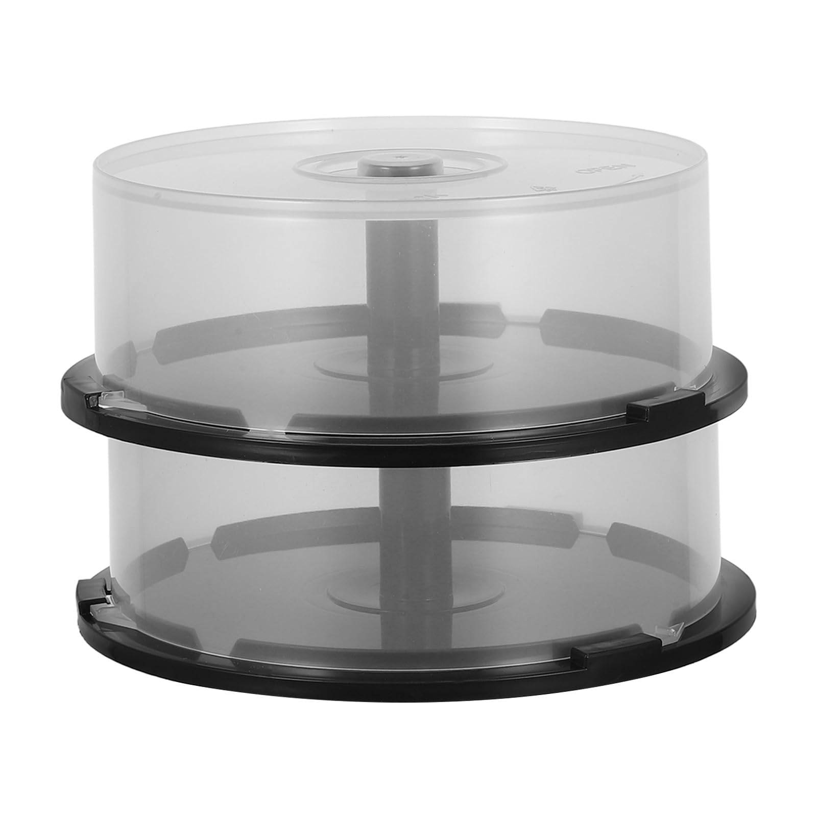 Generico Contenitore Rotondo per CD e Dvd, 2 Pezzi Secchiello Porta CD da 25 Pezzi, Design Trasparente, per Conservazione di Dischi in Casa e Ufficio
