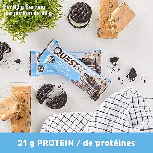 Quest Protein Bar Value Pack, Chocolate Chip Cookie Dough, Cookies And Cream, 14 X 60G (Pack Of 2) Shipped From Canada #TOP7