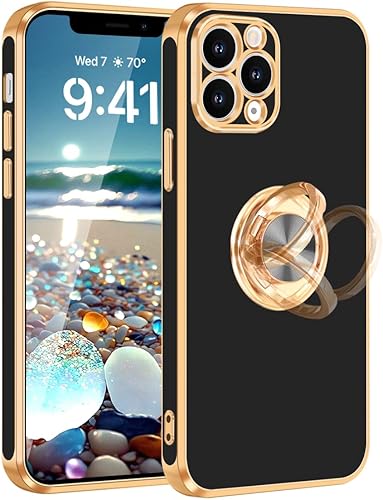 Fingic Funda para iPhone 11 Pro con soporte de anillo de 360 Soporte magnético para automóvil Funda de teléfono con soporte magnético para mujeres y