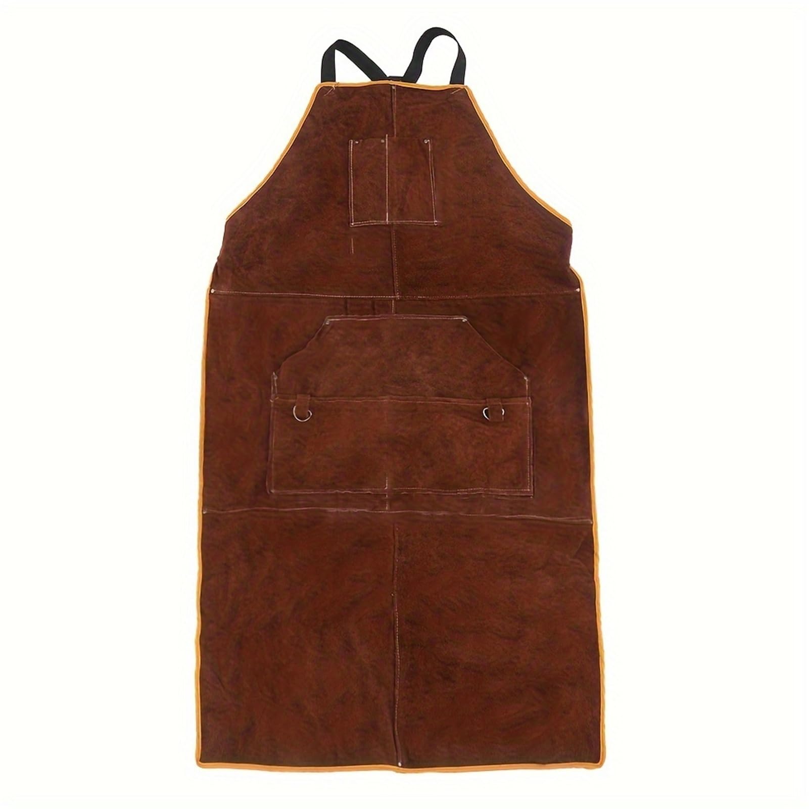 Tablier en cuir, tablier de soudage en simili cuir robuste, tablier de travail réglable 23,6x41,3 pouces avec poches