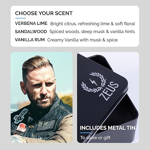 Miniatura 6 de ZEUS Set básico para el cuidado de la barba para hombre, fabricado en Estados Unidos, cuidado de la barba, suaviza, hidrata e hidrata, previene la