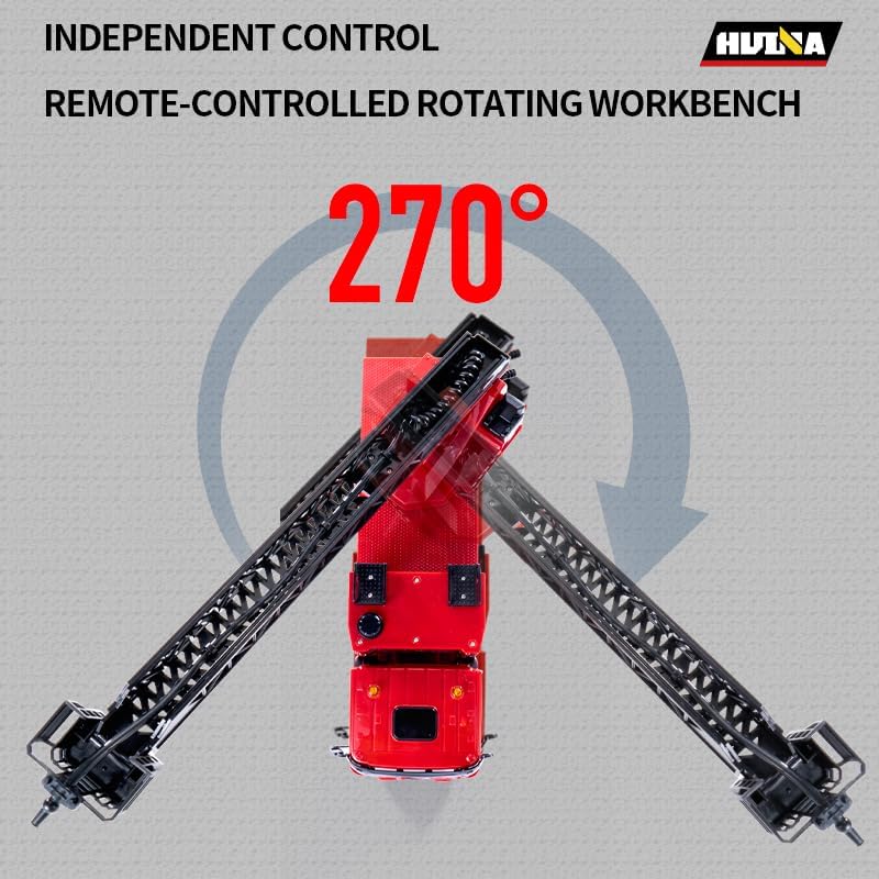 HUINA 1361 1/18 RC Aerial Ladder Fire Truck 9CH Remote Control Spray Car Model Hobby Grade Model for Ages 14+